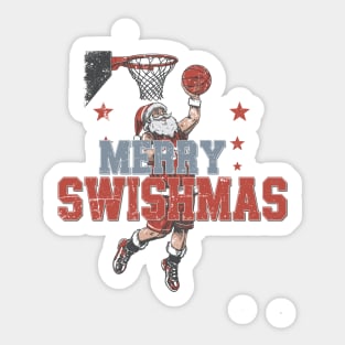 Swishmas Santa Basketball Xmas Sticker
